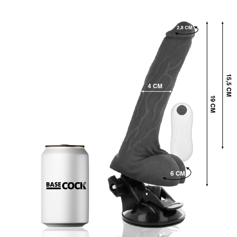 BASECOCK - VIBRATORE TELECOMANDO REALISTICO NATURALE 19 CM -O- 4 CM