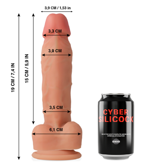 CYBER SILICOCK - OLIVER SILICONE LIQUIDE SOUPLE ULTRA RÉALISTE 19 CM -OU- 3,9 CM