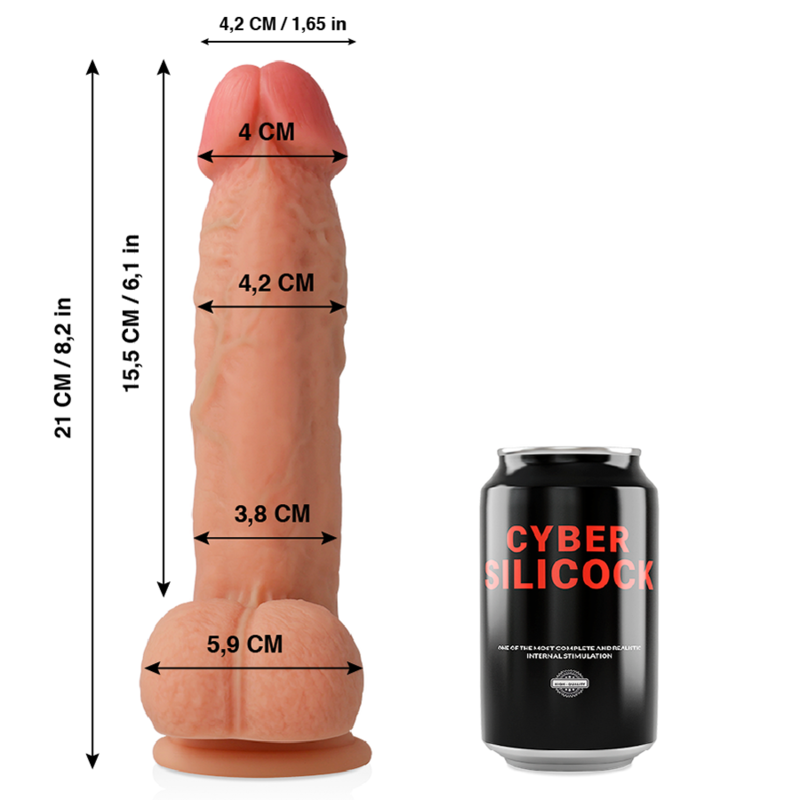 CYBER SILICOCK - SAUL SILICONE LIQUIDE SOUPLE ULTRA RÉALISTE 21 CM -OU- 4,2 CM