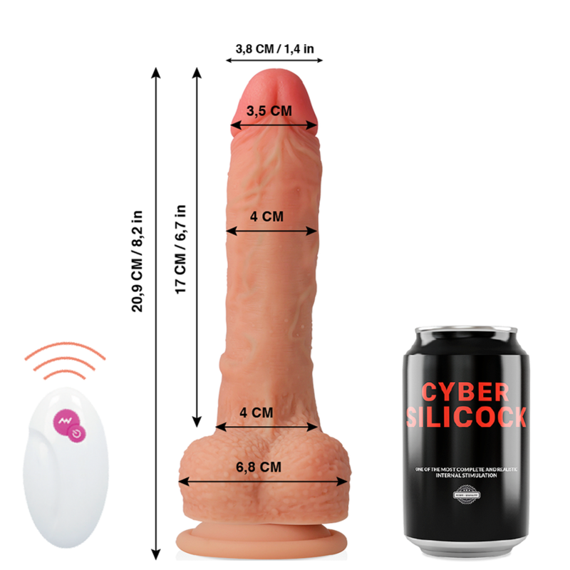 CYBER SILICOCK - REALISTIC REMOTE CONTROL MASTER HUCK 20.9 CM -O- 4 CM