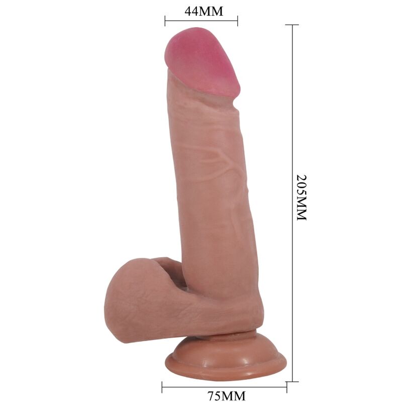 PRETTY LOVE - SÉRIE GODE RÉALISTE PEAU COULISSANTE AVEC VENTOUSE COULISSANTE DE CHAIR DE PEAU 20,5 CM