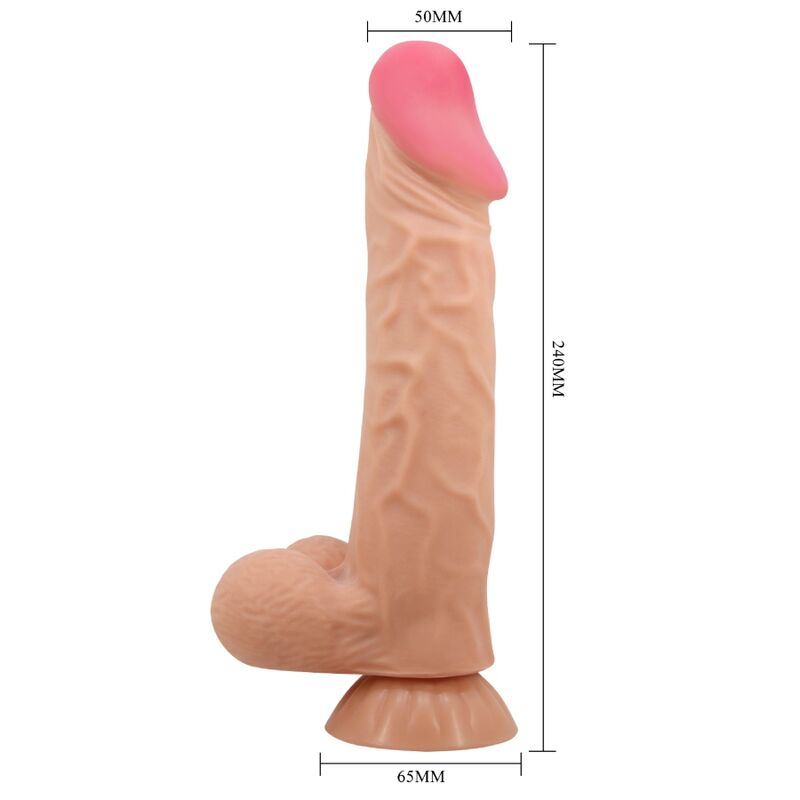 PRETTY LOVE - GODE RÉALISTE SÉRIE SLIDING SKIN AVEC VENTOUSE COULISSANTE TÉLÉCOMMANDE FLESH 24 CM