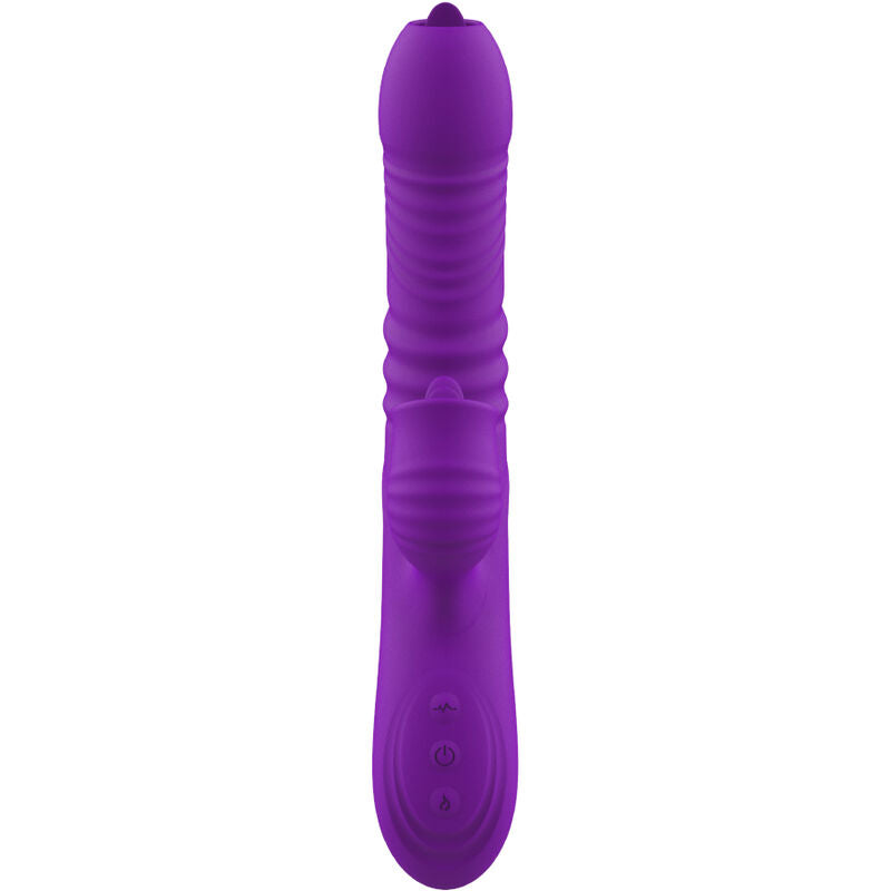 ARMONY - FULLY G SPOT RABBIT VIBRATOR WITH STIMULATING HEAT EFFECT PURPLE TONGUE