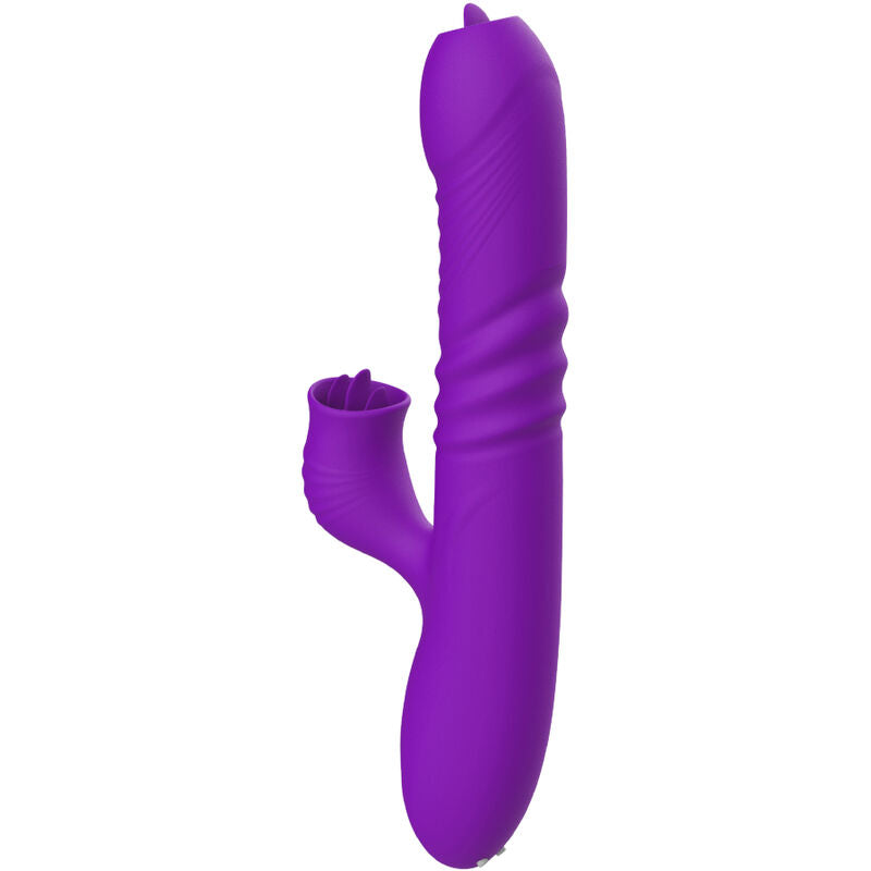 ARMONY - FULLY G SPOT RABBIT VIBRATOR WITH STIMULATING HEAT EFFECT PURPLE TONGUE