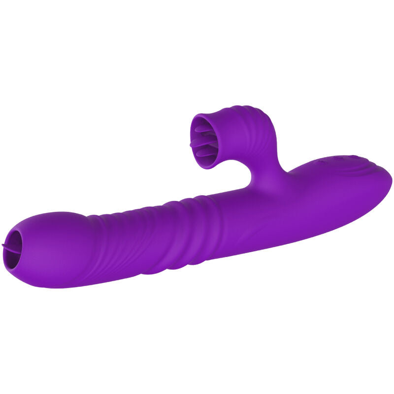 ARMONY - FULLY G SPOT RABBIT VIBRATOR WITH STIMULATING HEAT EFFECT PURPLE TONGUE