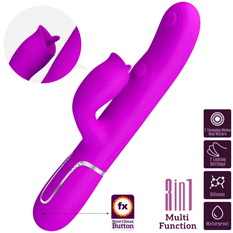 PRETTY LOVE - VIBRATEUR LAPIN AVEC LICENCE FUCHSIA