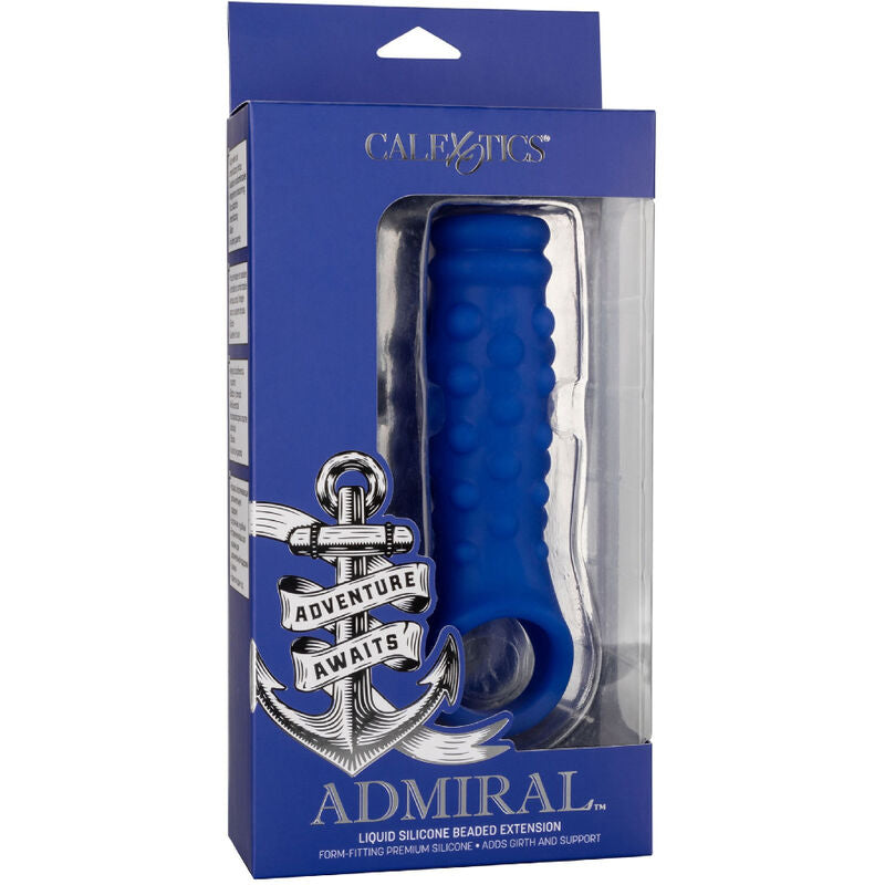 CALEXOTICS - COUVERCLE DE PÉNIS ADMIRAL AVEC BILLES DE SILICONE LIQUIDE BLEUE