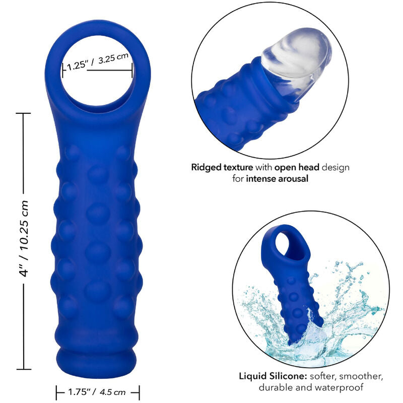 CALEXOTICS - COUVERCLE DE PÉNIS ADMIRAL AVEC BILLES DE SILICONE LIQUIDE BLEUE