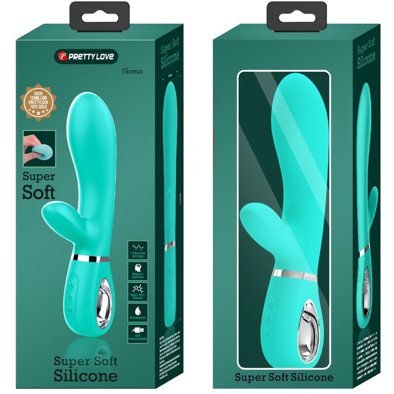 PRETTY LOVE - VIBRATORE MULTIFUNZIONE G-SPOT THOMAS VERDE ACQUA