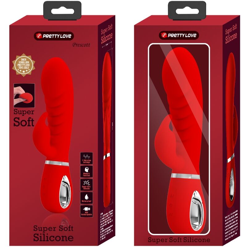 PRETTY LOVE - VIBRATORE MULTIFUNZIONE G-SPOT PRESCOTT ROSSO