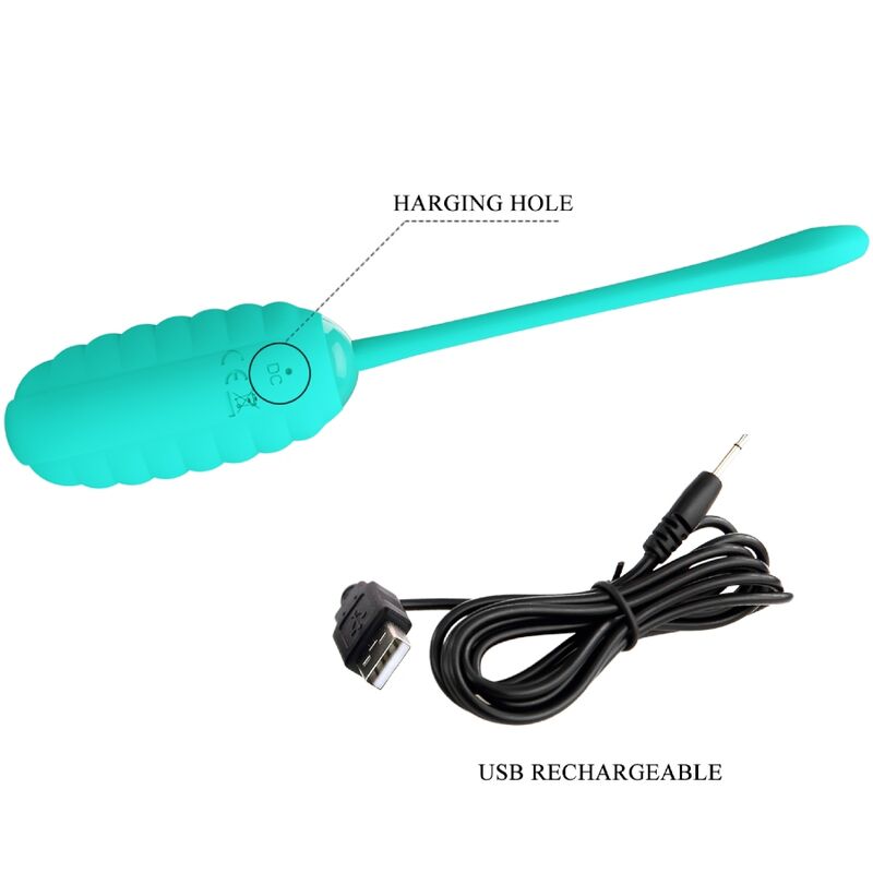 PRETTY LOVE - KIRK RECHARGEABLE VIBRATING EGG AQUA