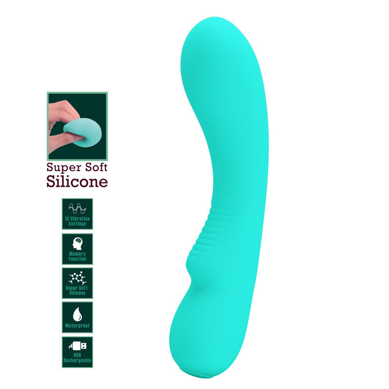 PRETTY LOVE - PRESCOTT RECHARGEABLE VIBRATOR AQUA GREEN