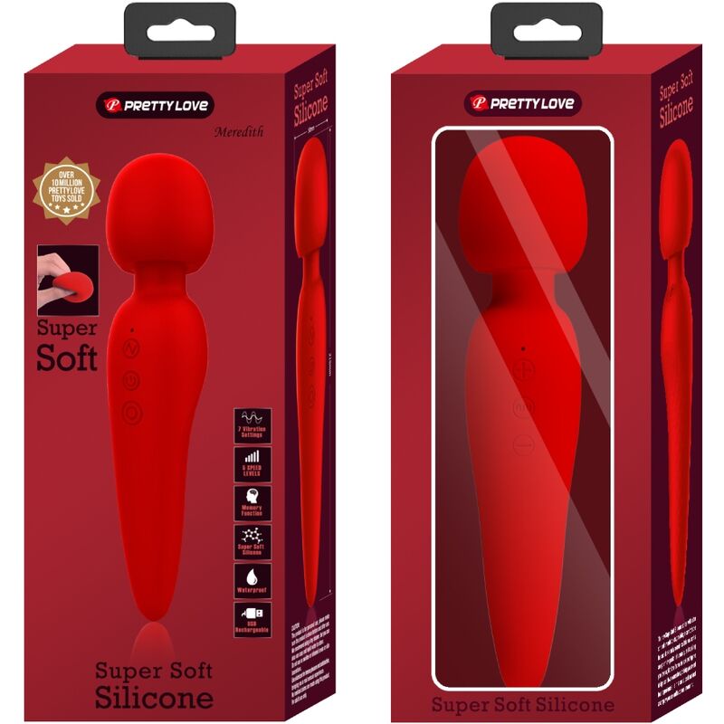 PRETTY LOVE - MASSEUR MEREDITH 12 MODES DE VIBRATION ROUGE