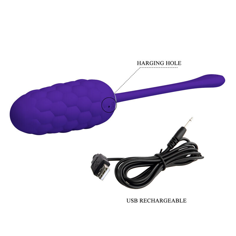 PRETTY LOVE - OEUF VIBRANT À TEXTURE MARINE RECHARGEABLE VIOLET