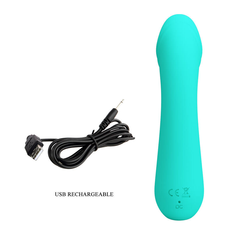 PRETTY LOVE - RECHARGEABLE VIBRATOR CETUS AQUA GREEN