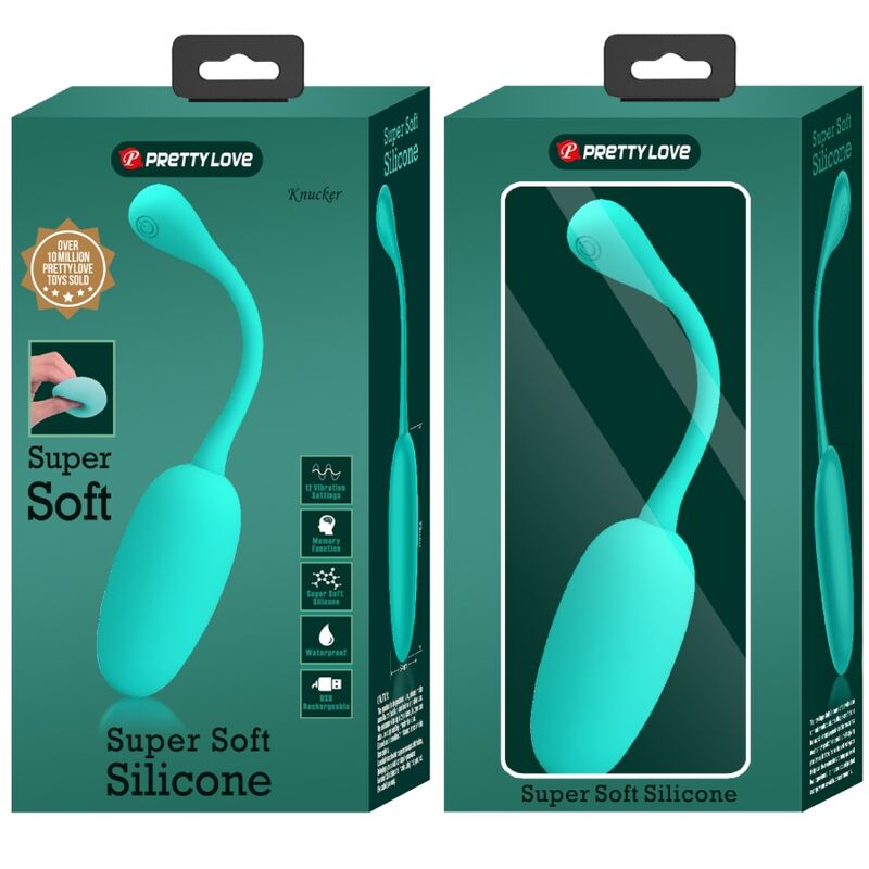 PRETTY LOVE - RECHARGEABLE VIBRATING EGG KNUCKER AQUA GREEN