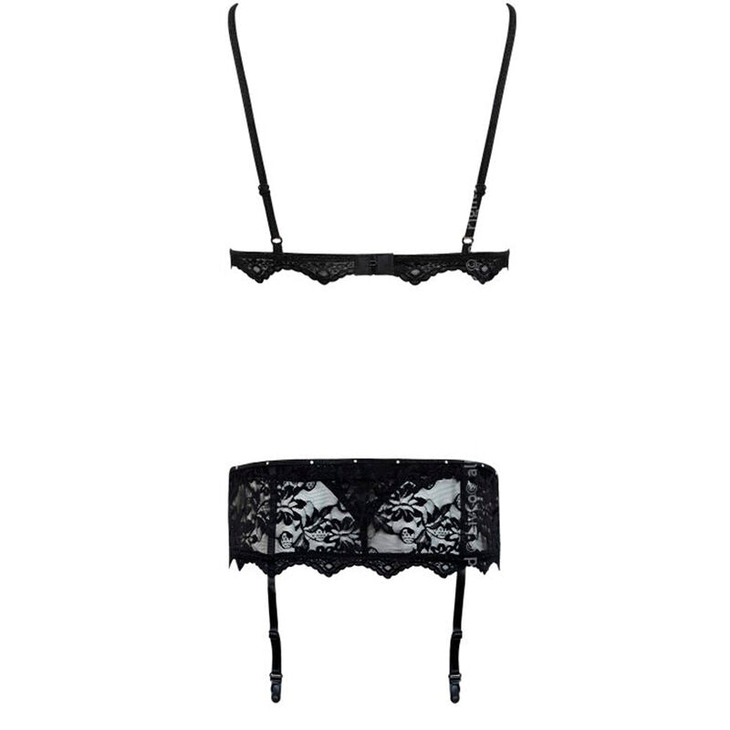 LIVCO CORSETTI FASHION - BELITA LC 90231 SOUTIEN-GORGE + PANTALON + SOUTIEN-GORGE NOIR S/M