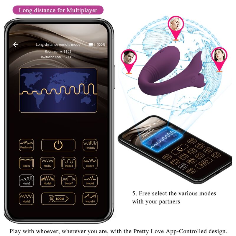 PRETTY LOVE - APP JAYLEEN VIBRATOR TELECOMANDO VIOLA