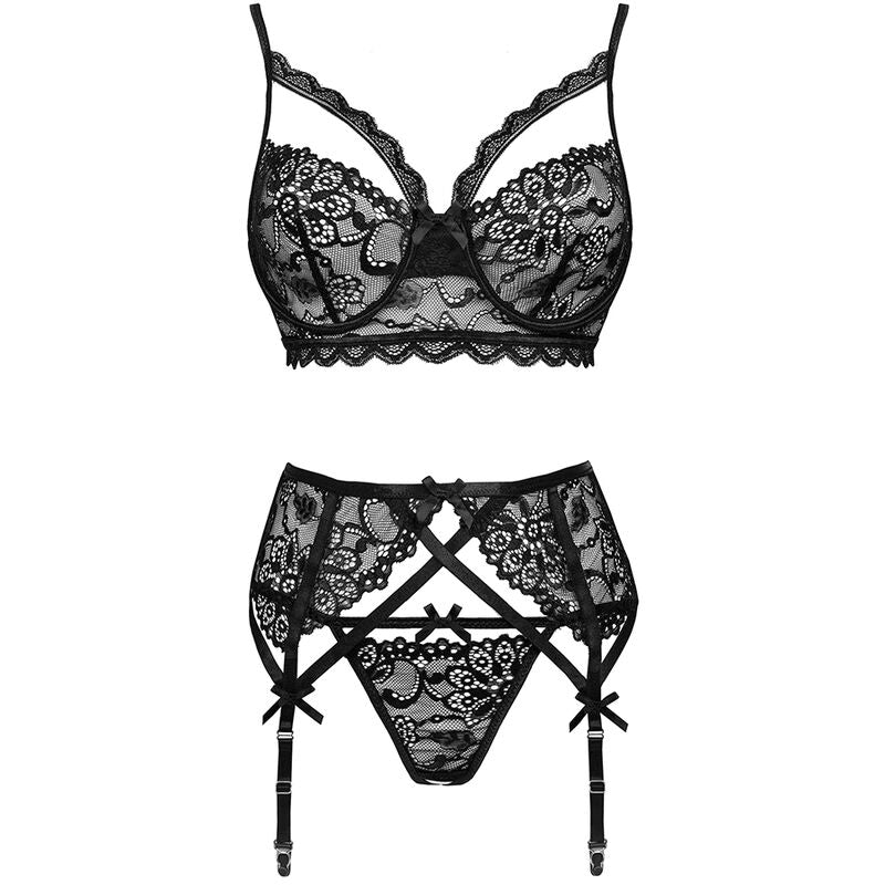 LIVCO CORSETTI FASHION - MORIDAM LC 90552 BRA + BRA + SLIP BLACK