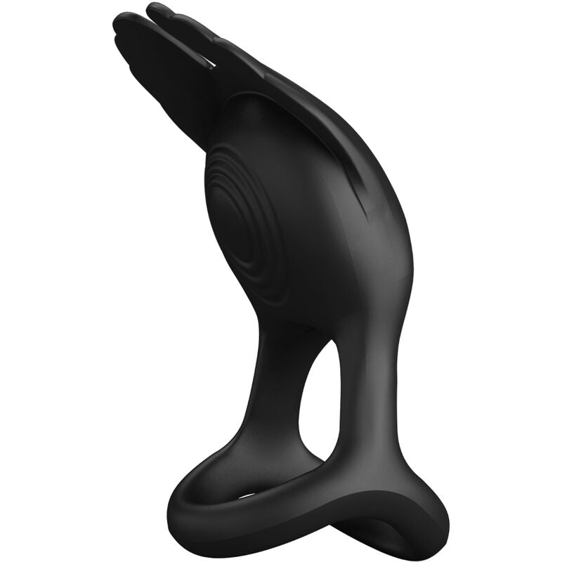 PRETTY LOVE - SILAS ANELLO PER PENE VIBRANTE 7 VIBRAZIONI IN SILICONE NERO