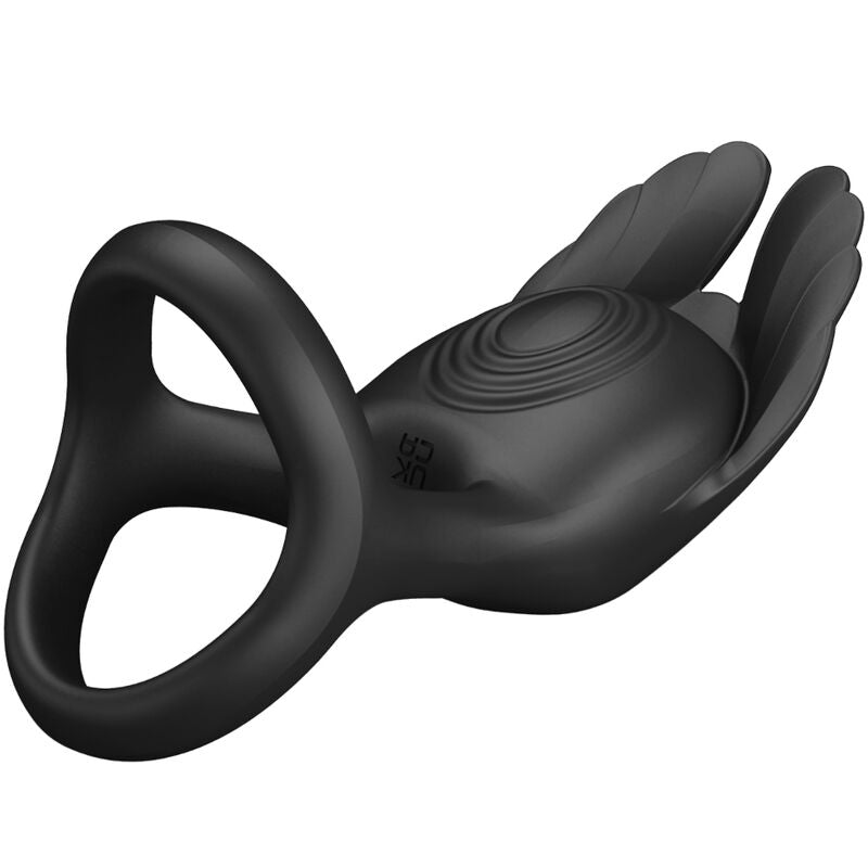 PRETTY LOVE - SILAS ANELLO PER PENE VIBRANTE 7 VIBRAZIONI IN SILICONE NERO