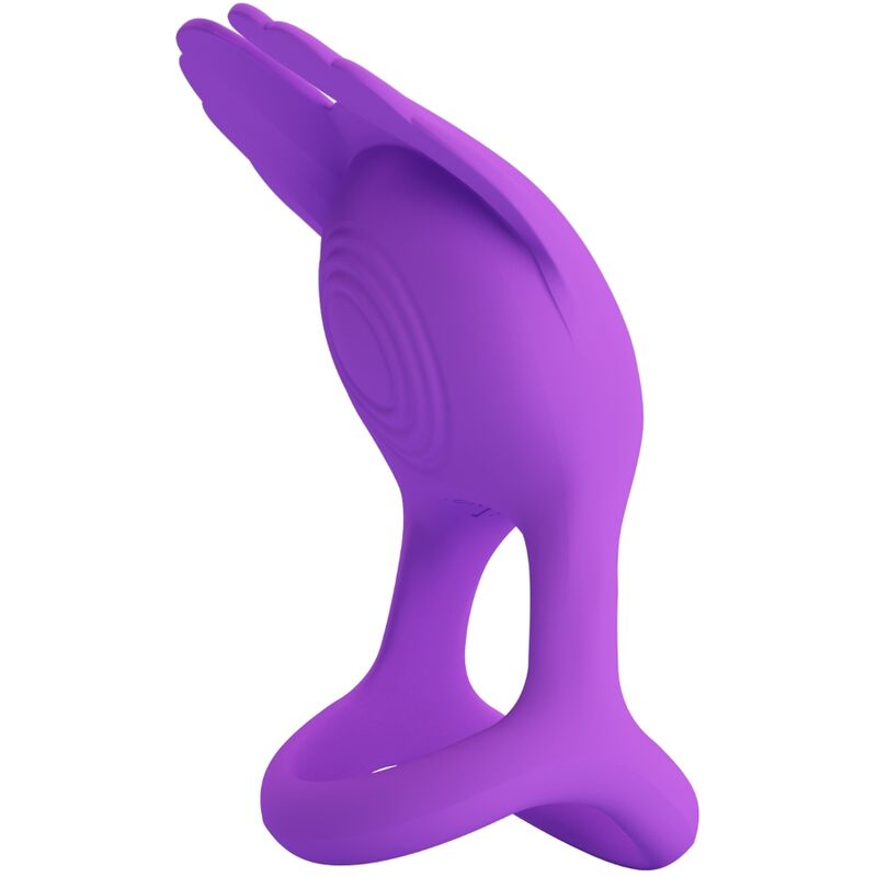 PRETTY LOVE - ANNEAU PÉNIS VIBRANT SILAS 7 VIBRATIONS EN SILICONE VIOLET