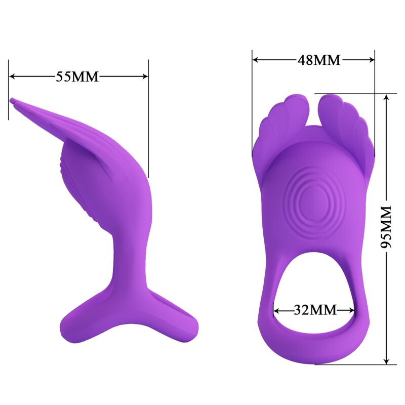 PRETTY LOVE - ANNEAU PÉNIS VIBRANT SILAS 7 VIBRATIONS EN SILICONE VIOLET