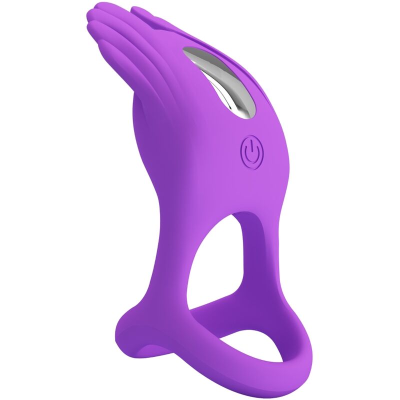 PRETTY LOVE - ANNEAU PÉNIS VIBRANT SILAS 7 VIBRATIONS EN SILICONE VIOLET