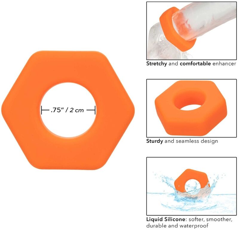 CALEXOTICS - BAGUE SEXAGONE PROLONGÉE ALPHA ORANGE