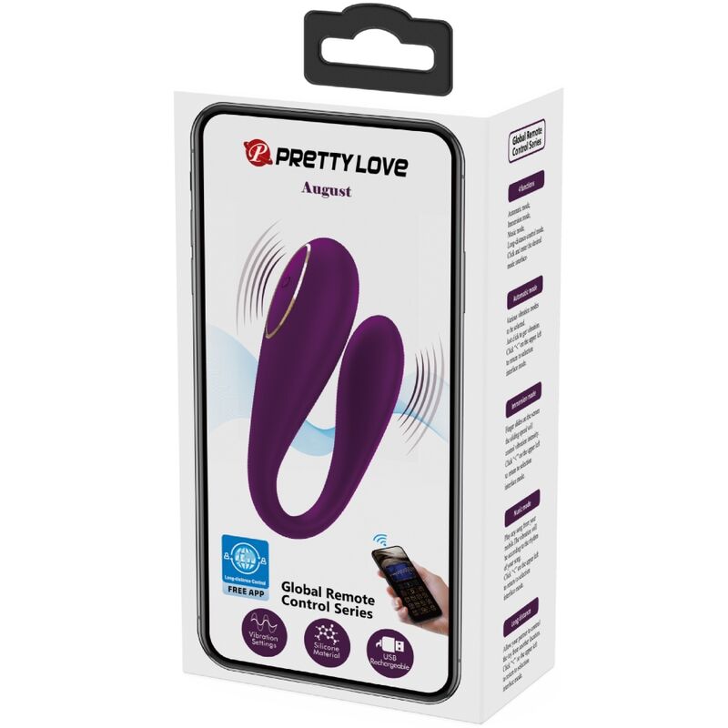 PRETTY LOVE - AUGUST VIBRATORE GLOBAL DOUBLE PLEASURE REMOTO