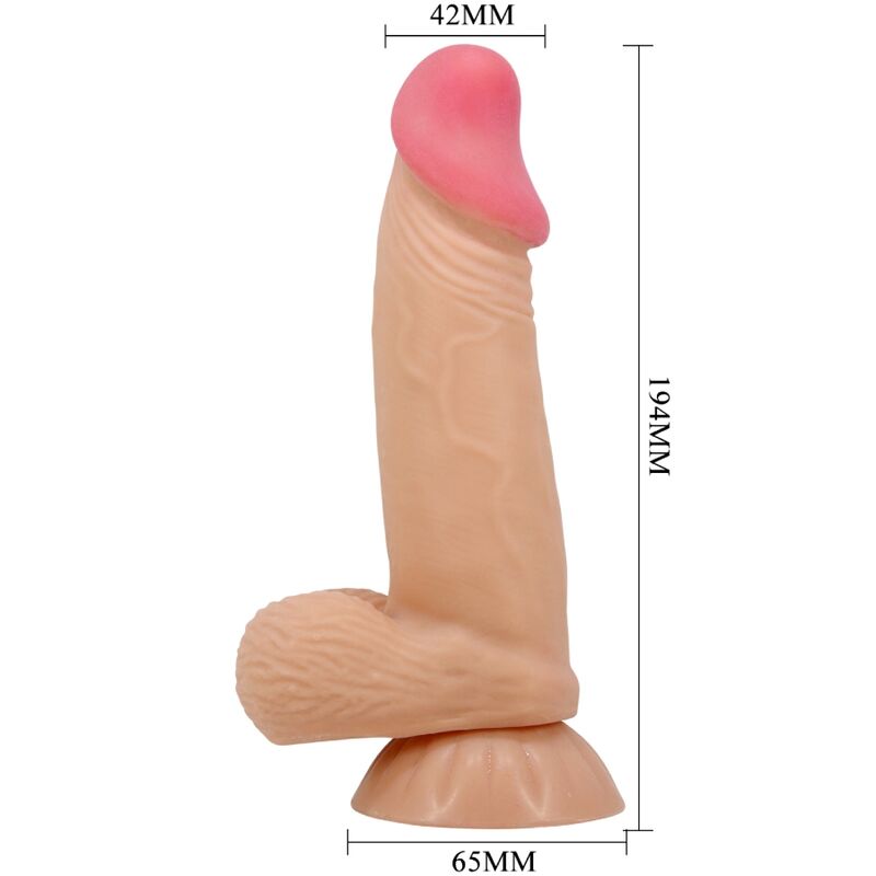 PRETTY LOVE - GODE RÉALISTE SÉRIE SLIDING SKIN AVEC VENTOUSE COULISSANTE 19,4 CM