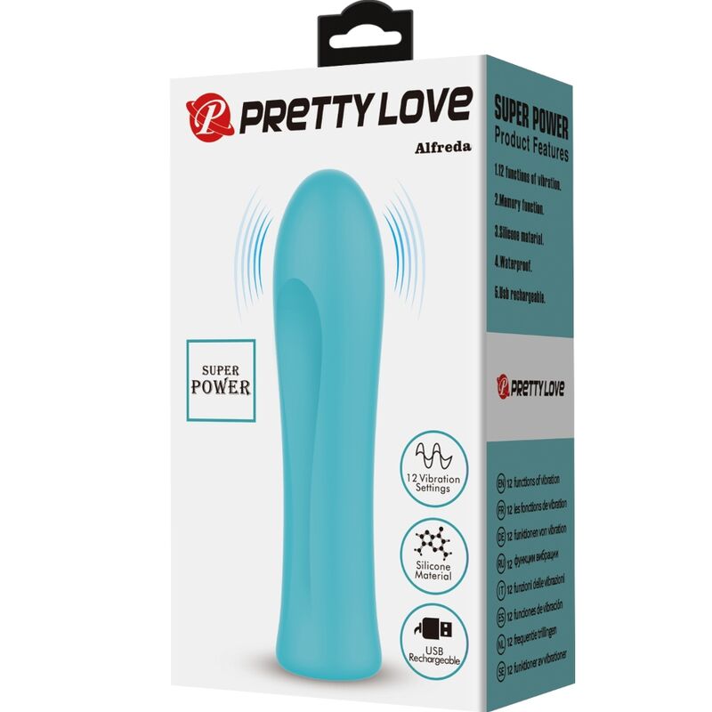 PRETTY LOVE - VIBRATEUR ALFREDA SUPER POWER VERT D'EAU