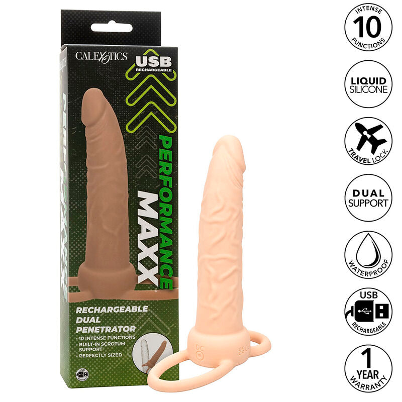 CALEXOTICS - PERFORMANCE MAXX RECHARGEABLE DOUBLE PENETRATOR LIGHT SKIN