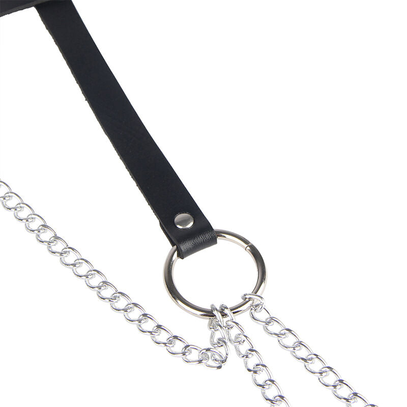 SUBBLIME - LEATHER RING CHAIN ​​??BLACK BELT ONE SIZE