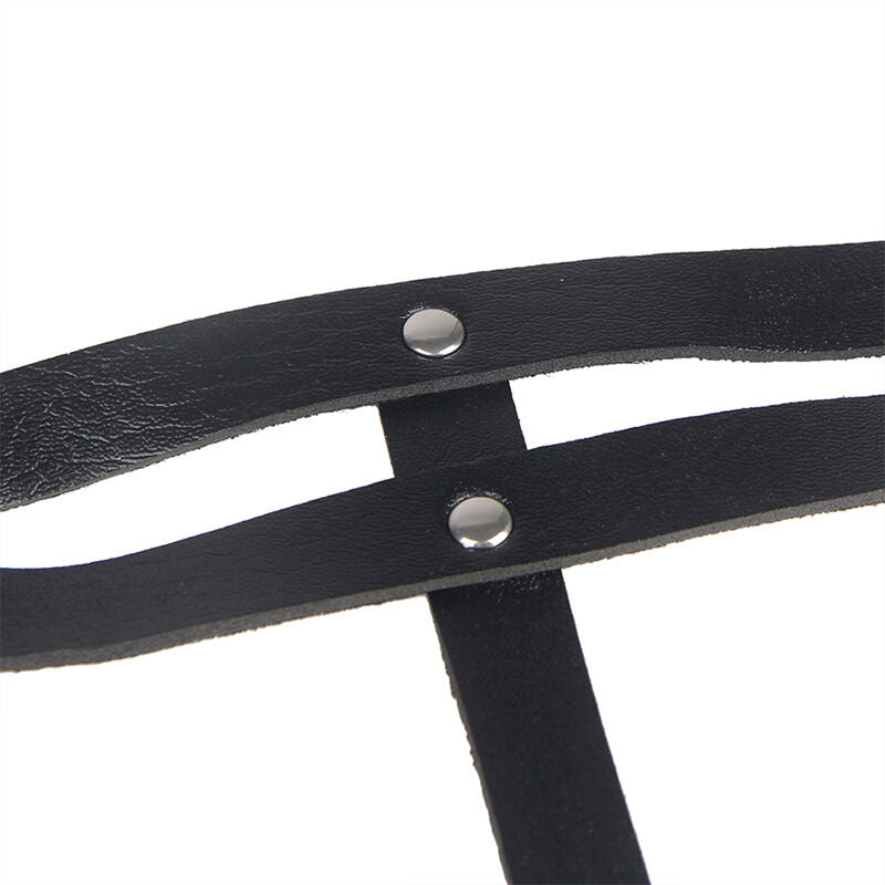 SUBBLIME - LEATHER RING CHAIN ​​??BLACK BELT ONE SIZE