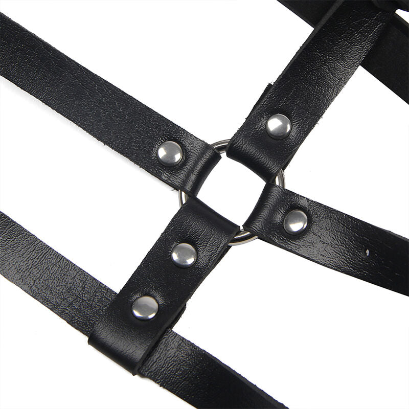 SUBBLIME - BLACK LEATHER RING HARNESS ONE SIZE FITS ALL