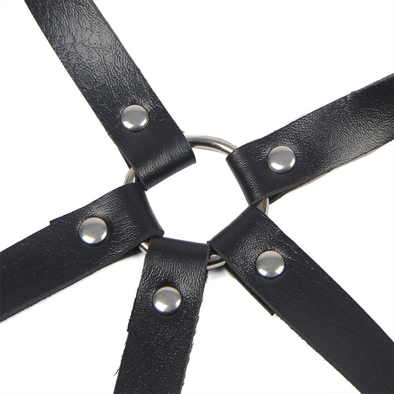 SUBBLIME - BLACK LEATHER RING HARNESS ONE SIZE FITS ALL