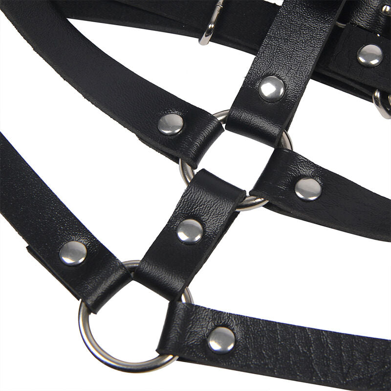 SUBBLIME - BLACK LEATHER RING HARNESS ONE SIZE FITS ALL