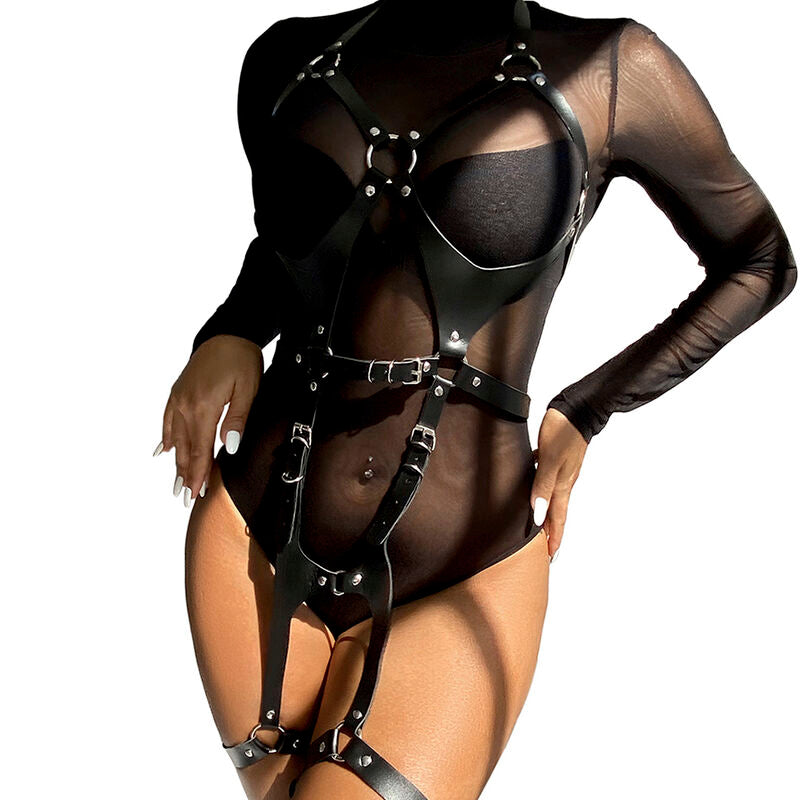 SUBBLIME - FULL HARNESS WITH BLACK LEATHER BUCKLES ONE SIZE