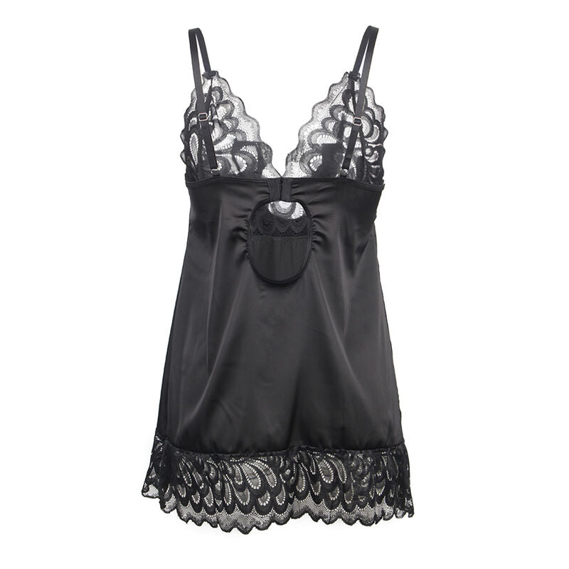 SUBBLIME - BABYDOLL AVEC POITRINE IMPRIMÉ FLEURI NOIR S/M