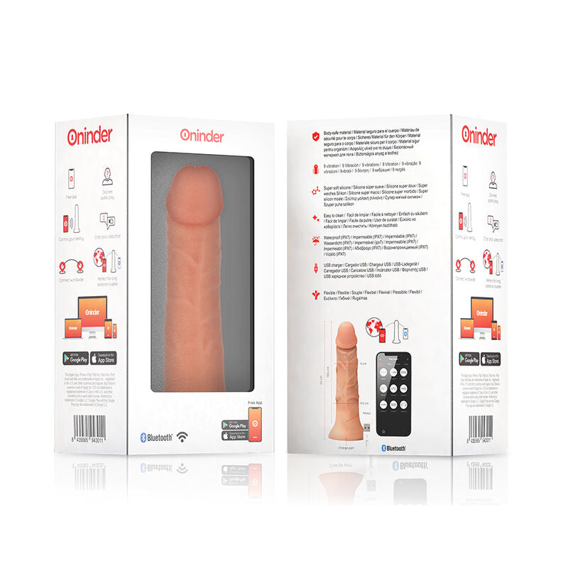 ONINDER - DILDO VIBRATORE GRANDE BOGOTÁ 9 VELOCITÀ NATURALE 22 CM -O- 4.5 CM - APP GRATUITA