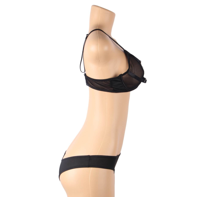 SUBBLIME - ENSEMBLE DEUX PIÈCES DE SOUTIEN-GORGE TRANSPARENT ET RAYURES S/M