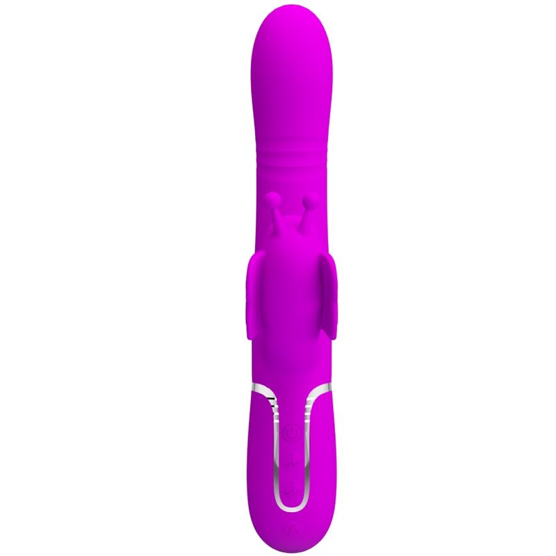 PRETTY LOVE - VIBRATEUR MULTIFONCTION RABBIT 4 EN 1 PAPILLON FUCHSIA