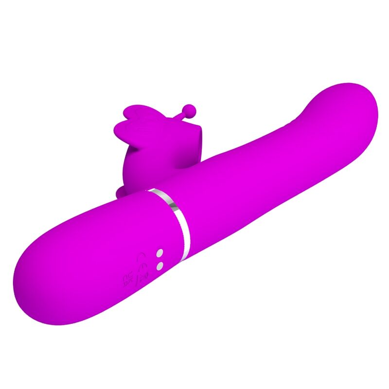 PRETTY LOVE - VIBRATEUR MULTIFONCTION RABBIT 4 EN 1 PAPILLON FUCHSIA