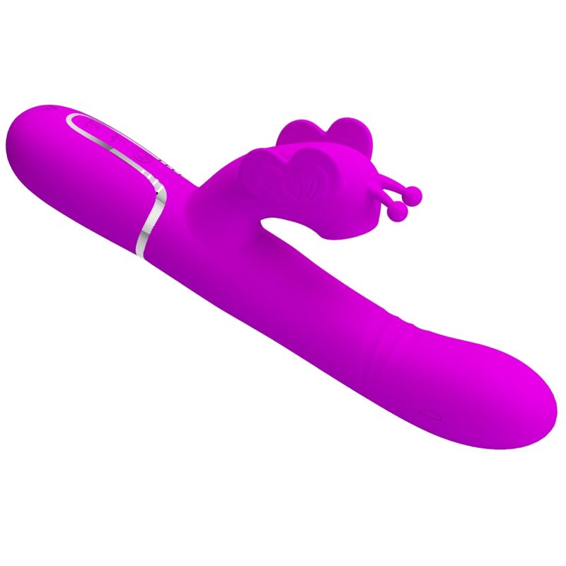 PRETTY LOVE - VIBRATEUR MULTIFONCTION RABBIT 4 EN 1 PAPILLON FUCHSIA