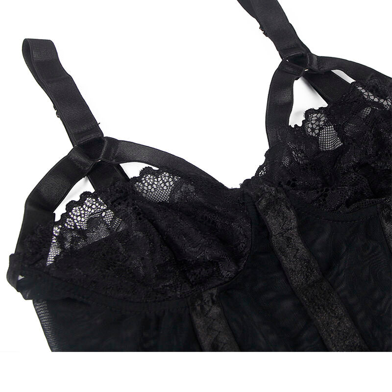 SUBBLIME - ORSACCHIOTTO CON DETTAGLIO REGGISERA PETTO NERO S/M