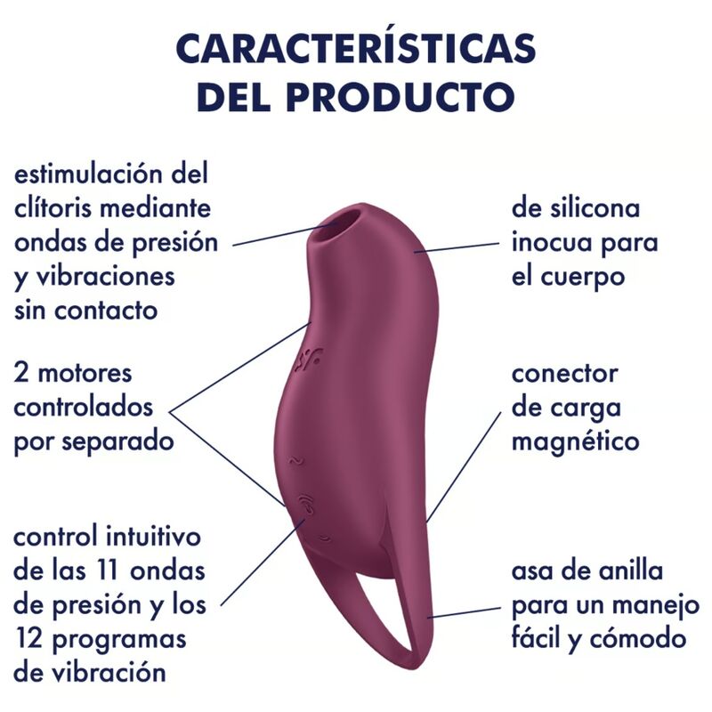 SATISFYER - POCKET PRO 1 GARNET CLITORAL STIMULATOR