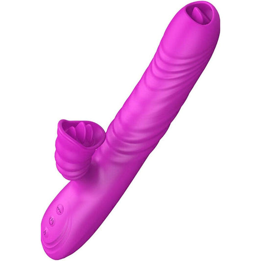 ARMONY - VIBRATEUR MULTIFONCTION ANGELIA DOUBLE LANGUE VIOLET EFFET CHALEUR