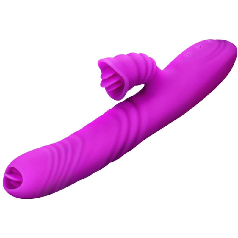 ARMONY - VIBRATEUR MULTIFONCTION ANGELIA DOUBLE LANGUE VIOLET EFFET CHALEUR