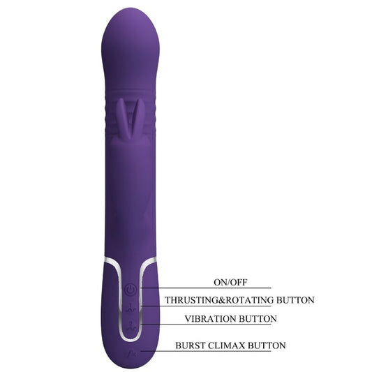 PRETTY LOVE - COALE VIBRATEUR RABBIT CHARCOAL 4 EN 1 VIOLET